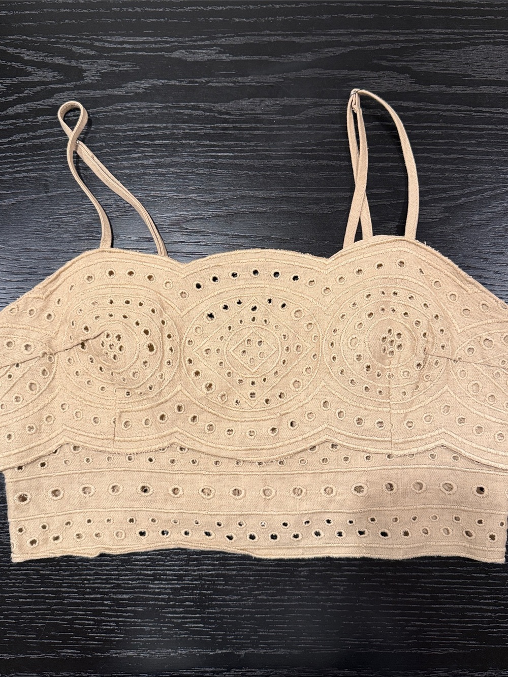 Jason Wu Linen Eyelet Cropped Top